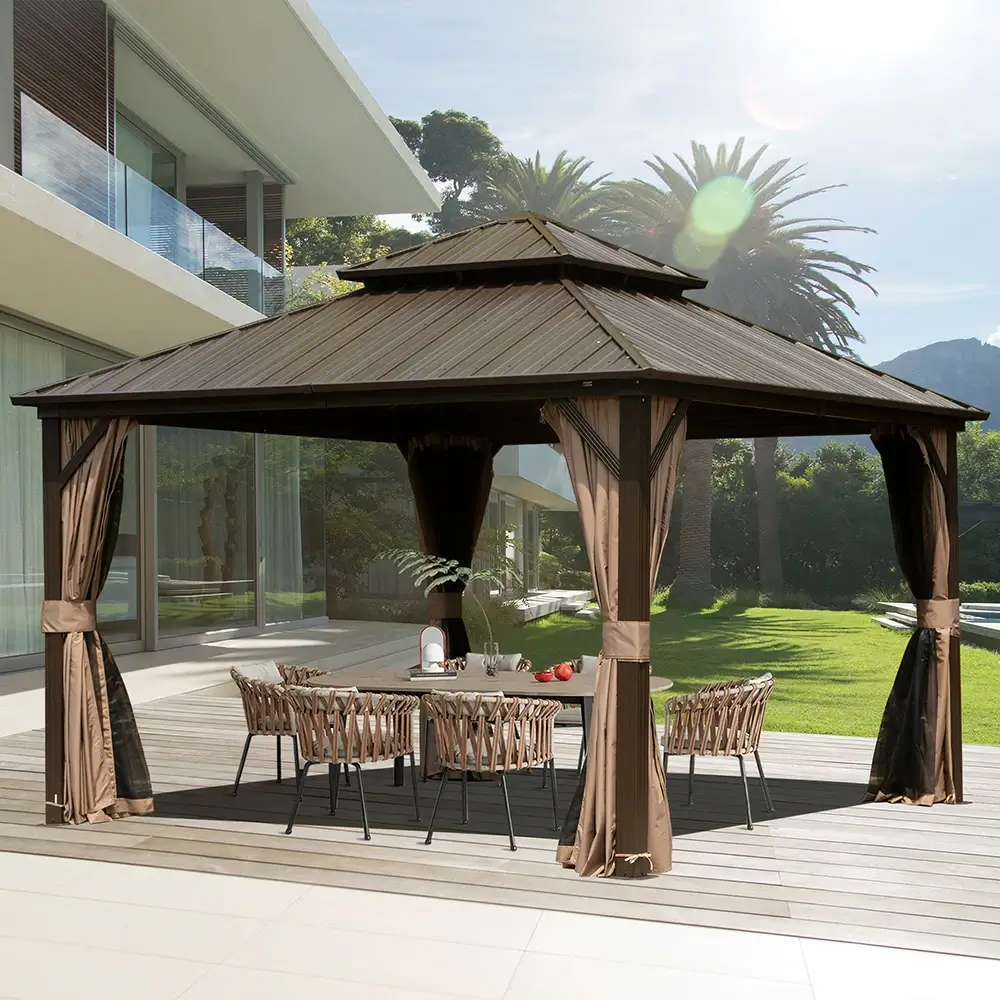 Hardtop Gazebo Classic W/ Netting & Curtain - Image 77