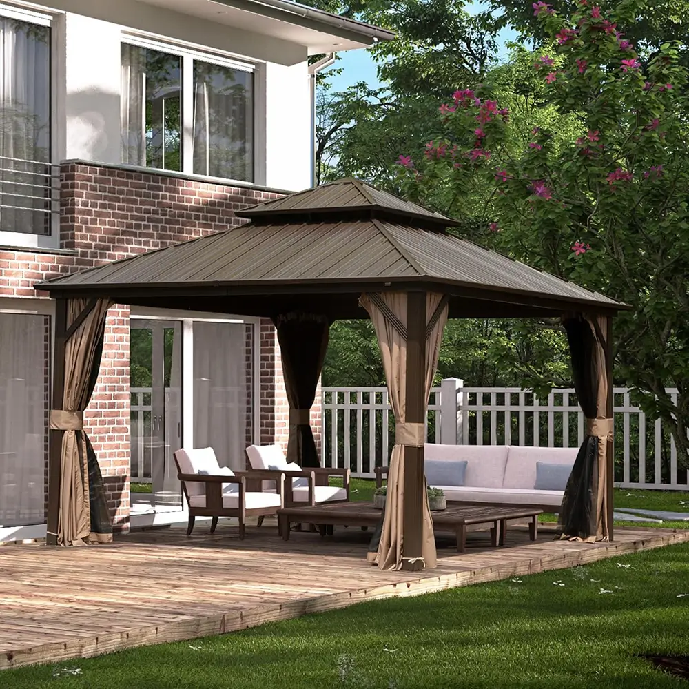 Hardtop Gazebo Classic W/ Netting & Curtain - Image 86