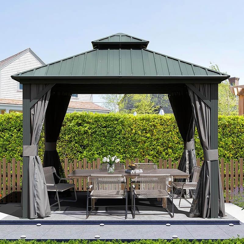 Hardtop Gazebo Classic W/ Netting & Curtain - Image 9