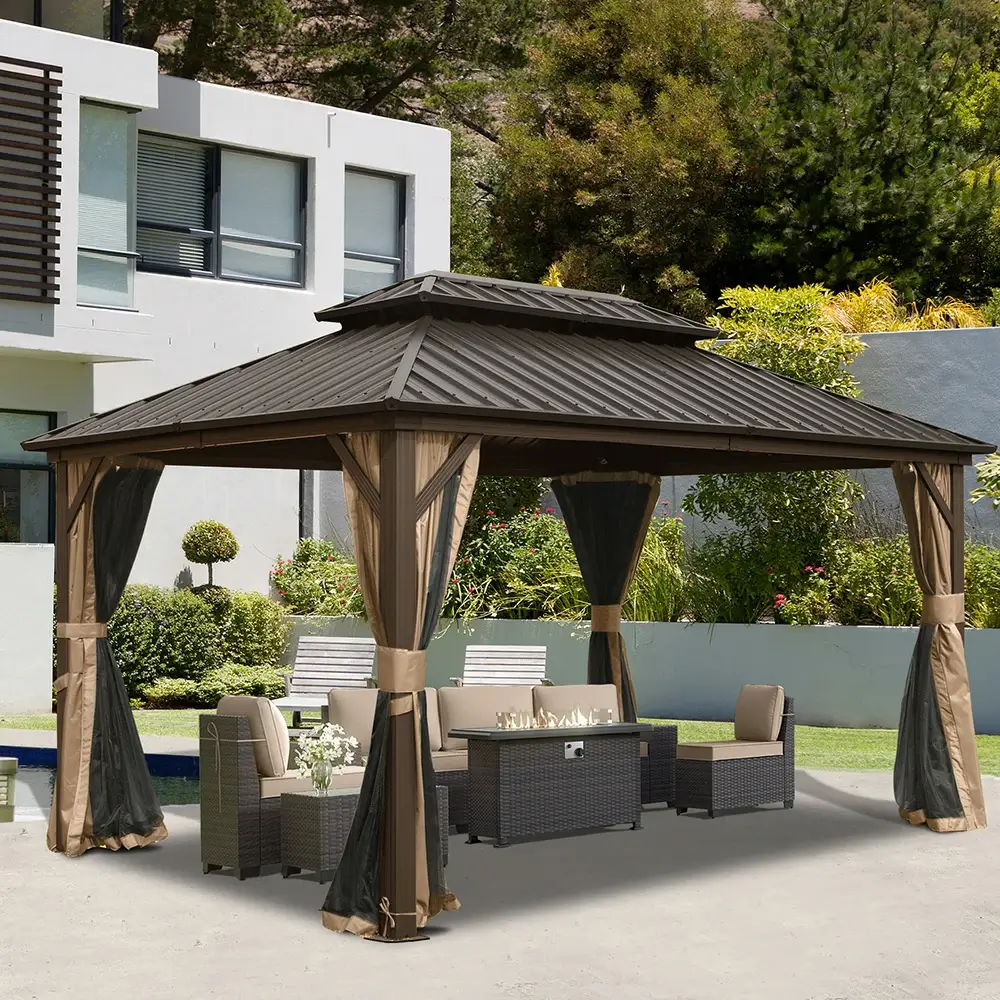 Hardtop Gazebo Classic W/ Netting & Curtain - Image 95