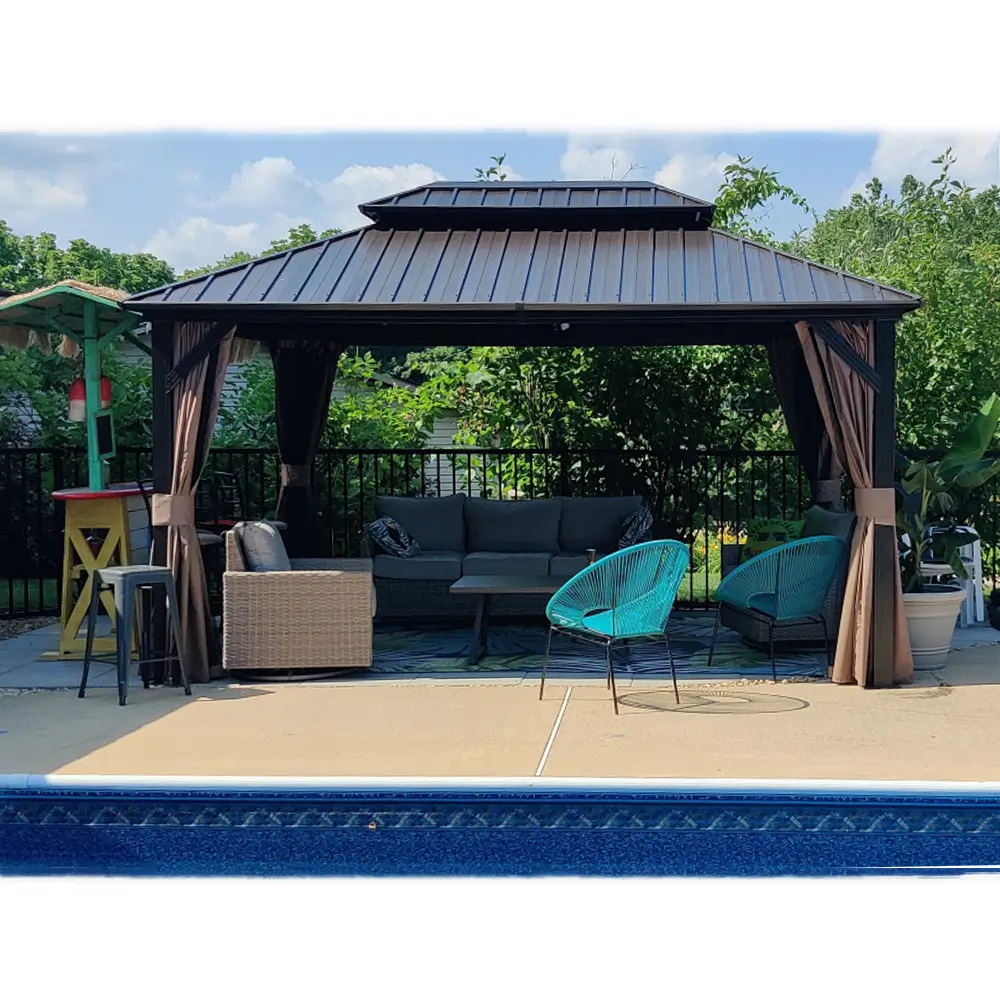 Hardtop Gazebo Classic W/ Netting & Curtain - Image 96