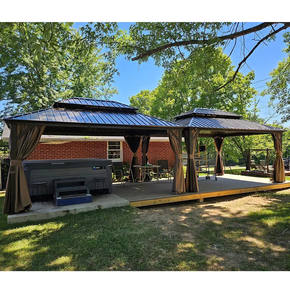 Hardtop Gazebo Classic W/ Netting & Curtain - Image 97