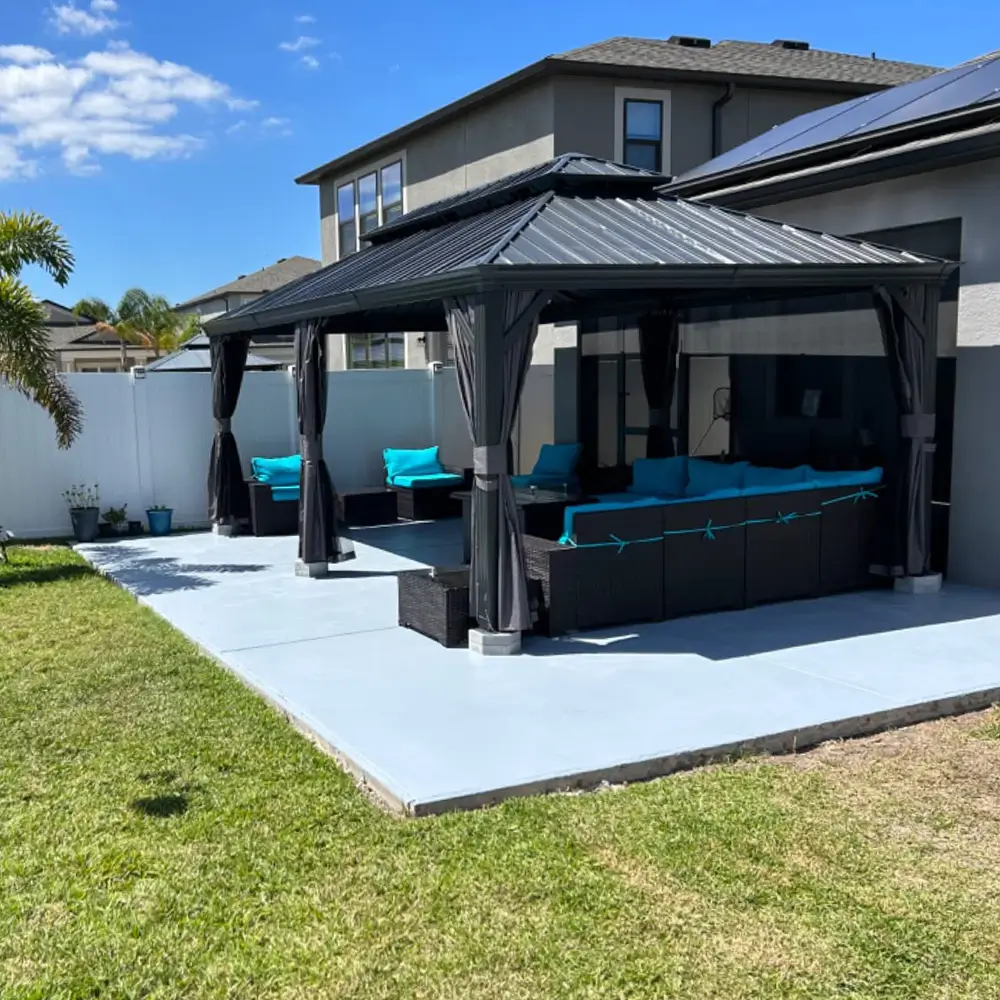 Aluminum Hardtop Gazebo Dark Gray with Drainage Gutters - Image 77