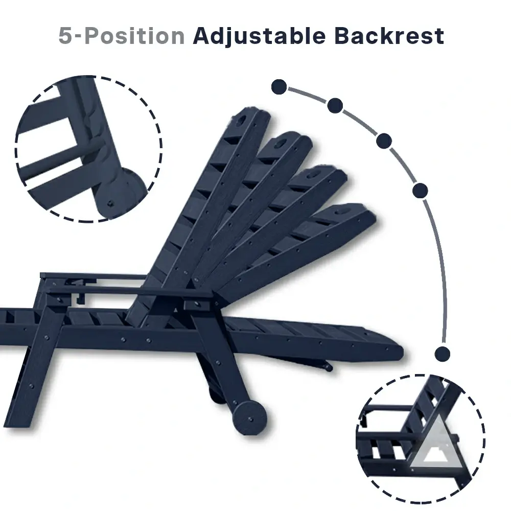 HDPE Patio Chaise Lounge with Arms - Image 23