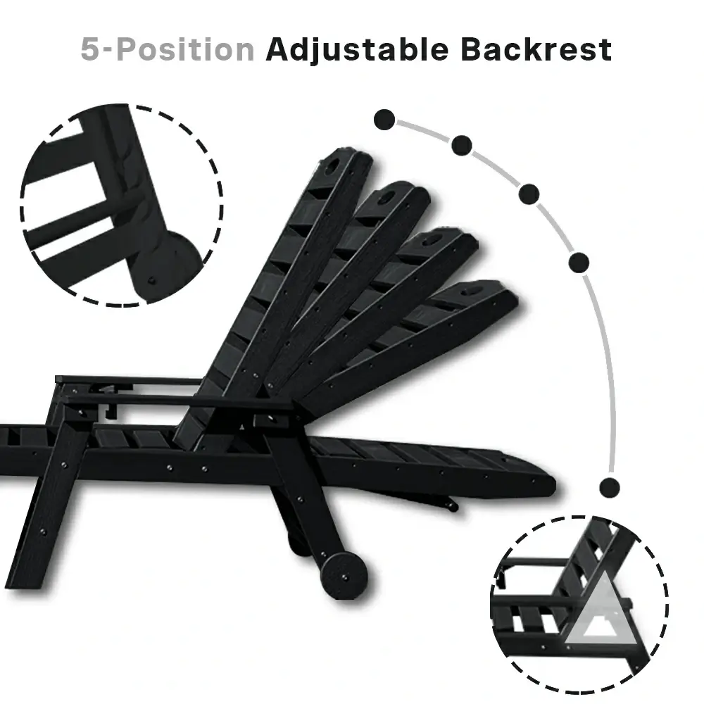 HDPE Patio Chaise Lounge with Arms - Image 46