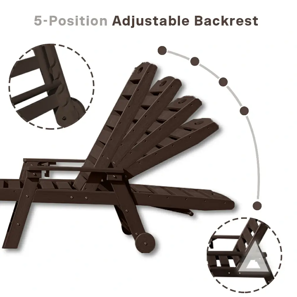 HDPE Patio Chaise Lounge with Arms - Image 64
