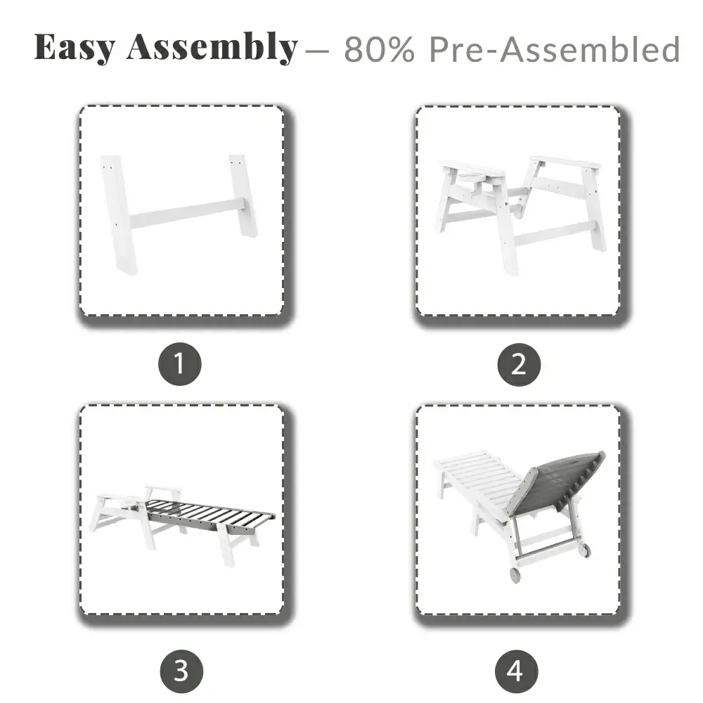 HDPE Patio Chaise Lounge with Arms - Image 75