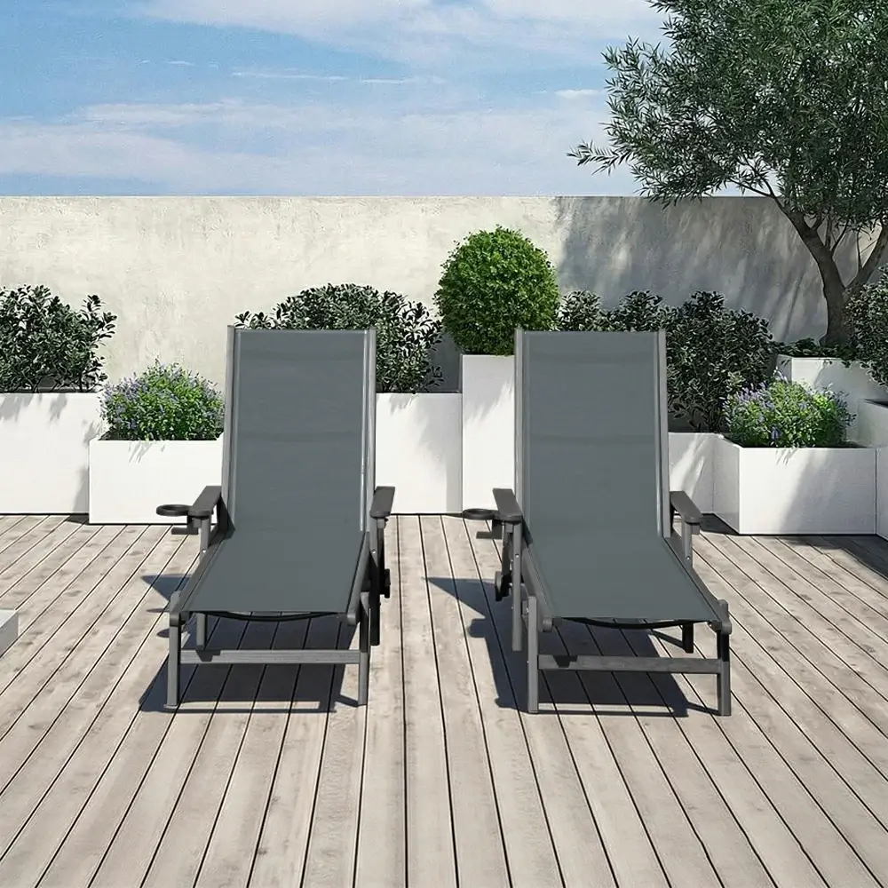 HDPE Sling Chaise Lounge with Arms - Image 14