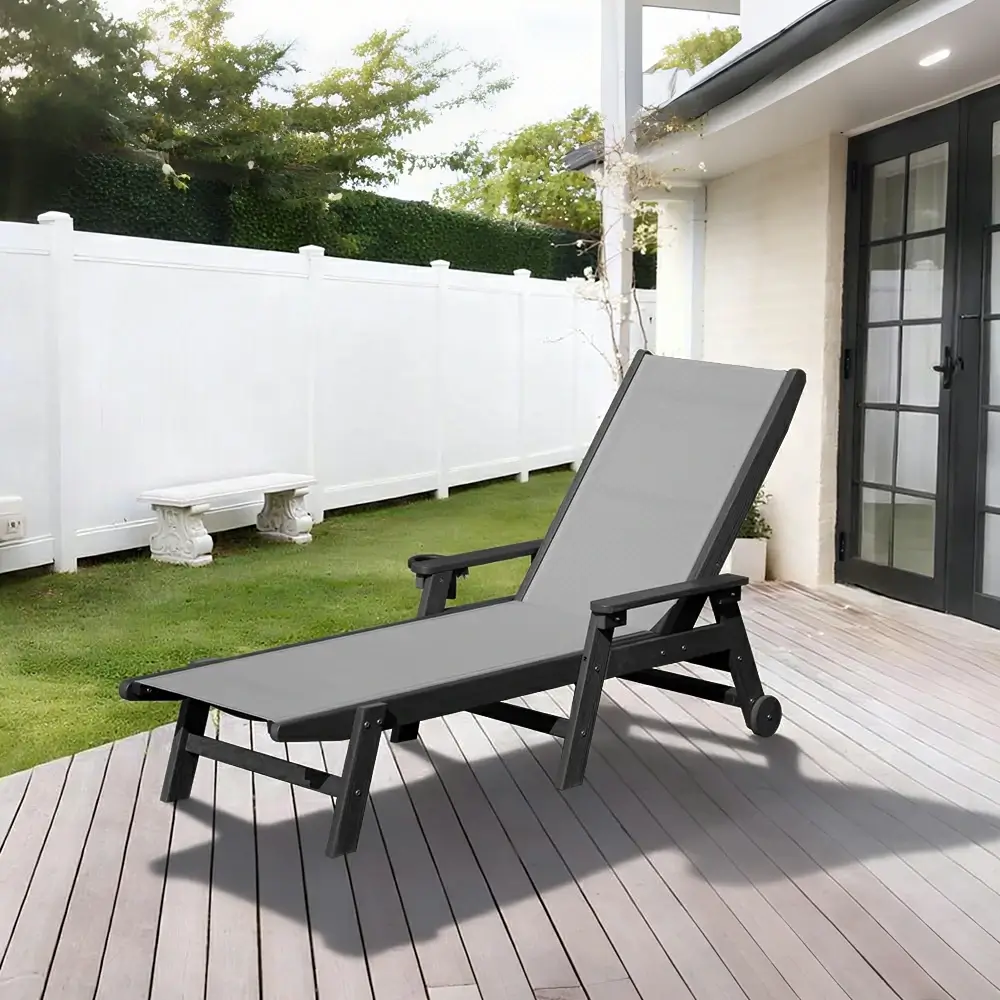 HDPE Sling Chaise Lounge with Arms - Image 17