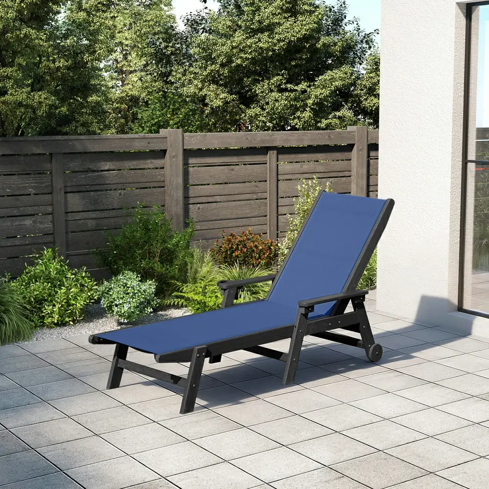 HDPE Sling Chaise Lounge with Arms - Image 30