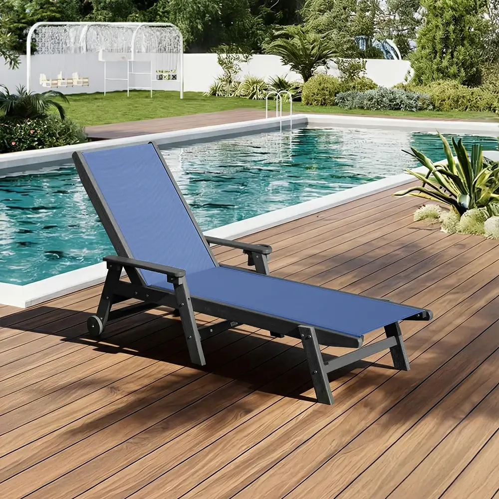 HDPE Sling Chaise Lounge with Arms - Image 31