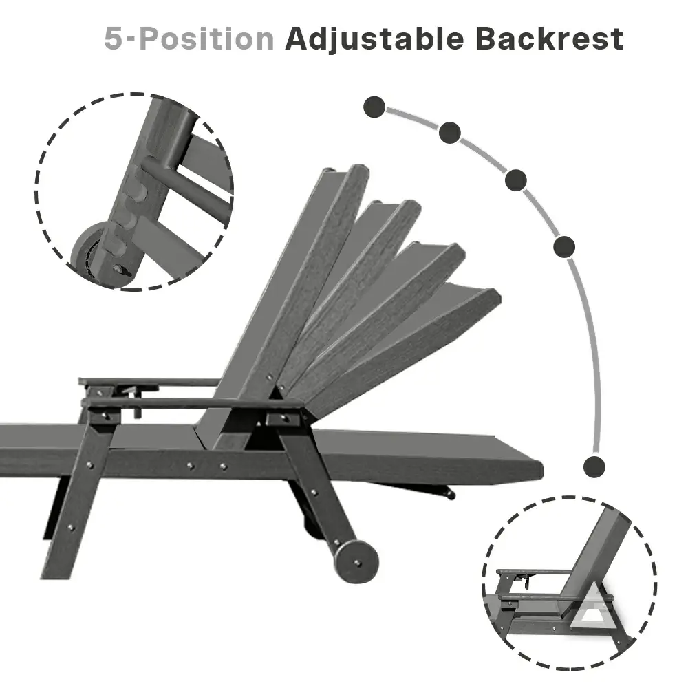 HDPE Sling Chaise Lounge with Arms - Image 5