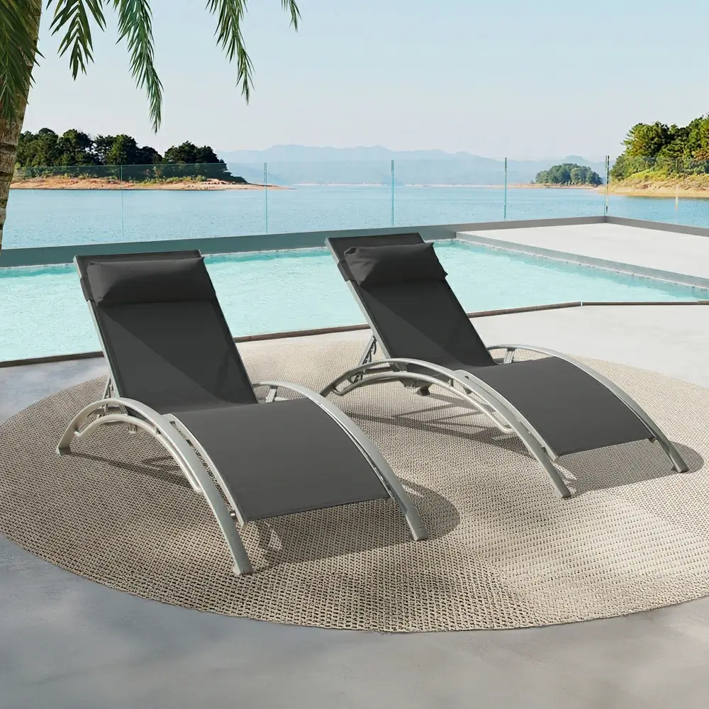 Lounge Chair Set (2 Chairs) - Curved Design - Image 41