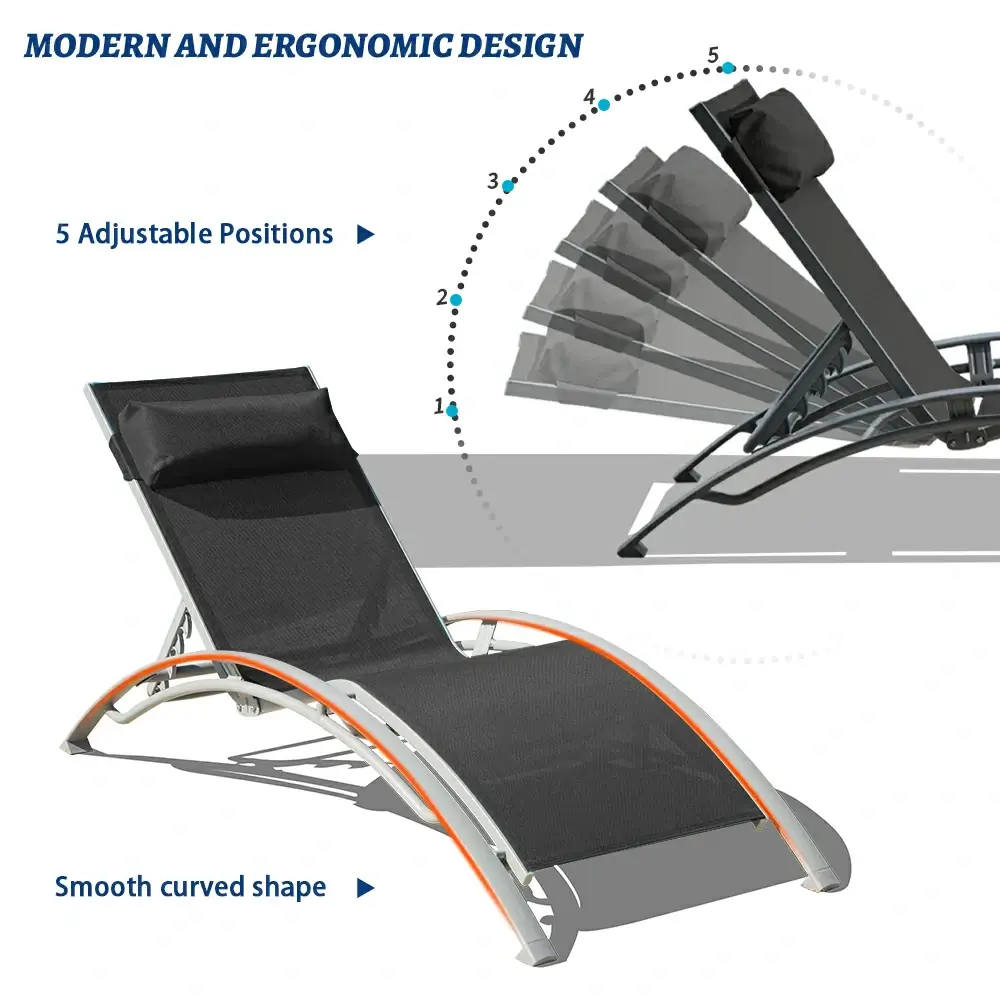 Lounge Chair Set (2 Chairs) - Curved Design - Image 47
