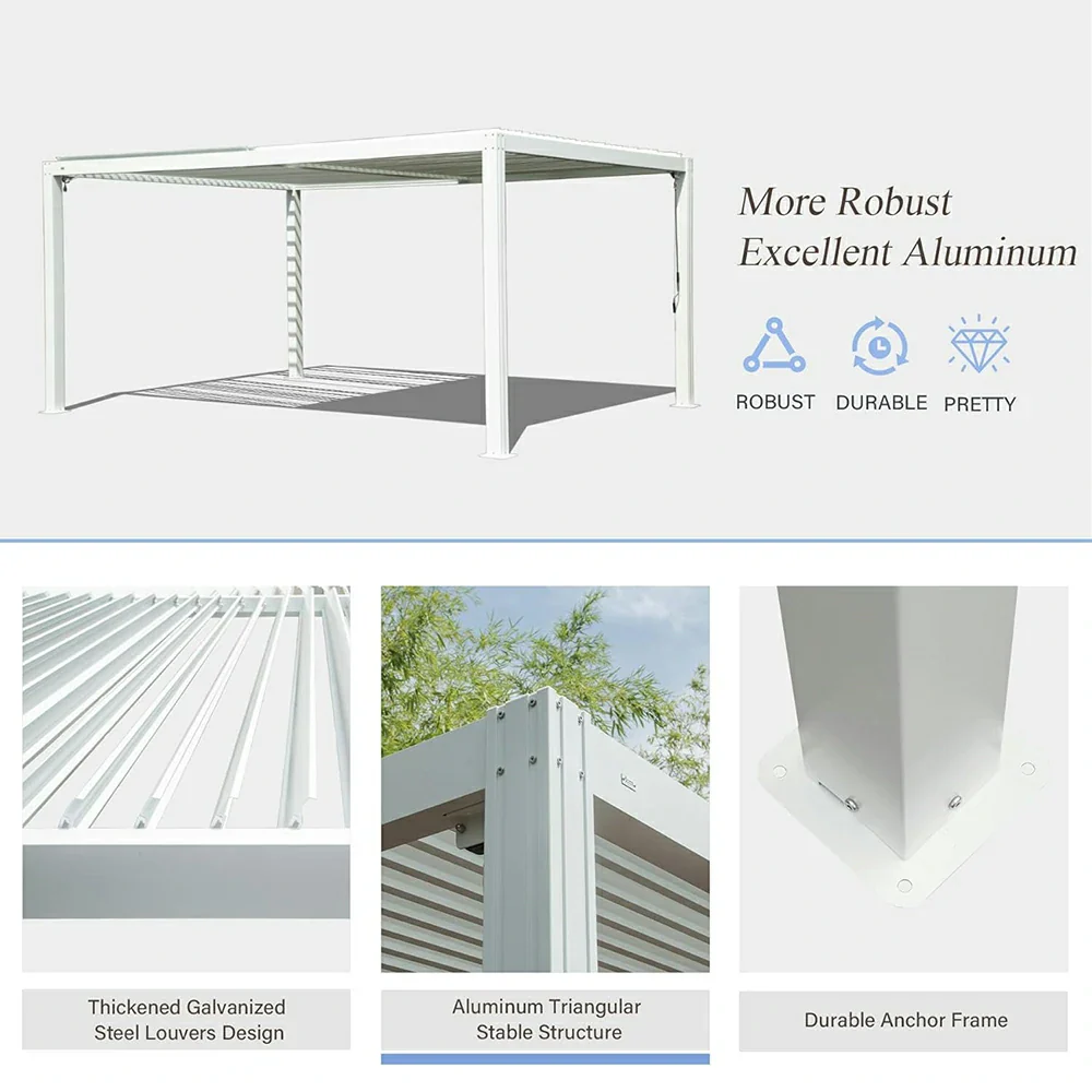 Metal Louvered Pergola - Image 100