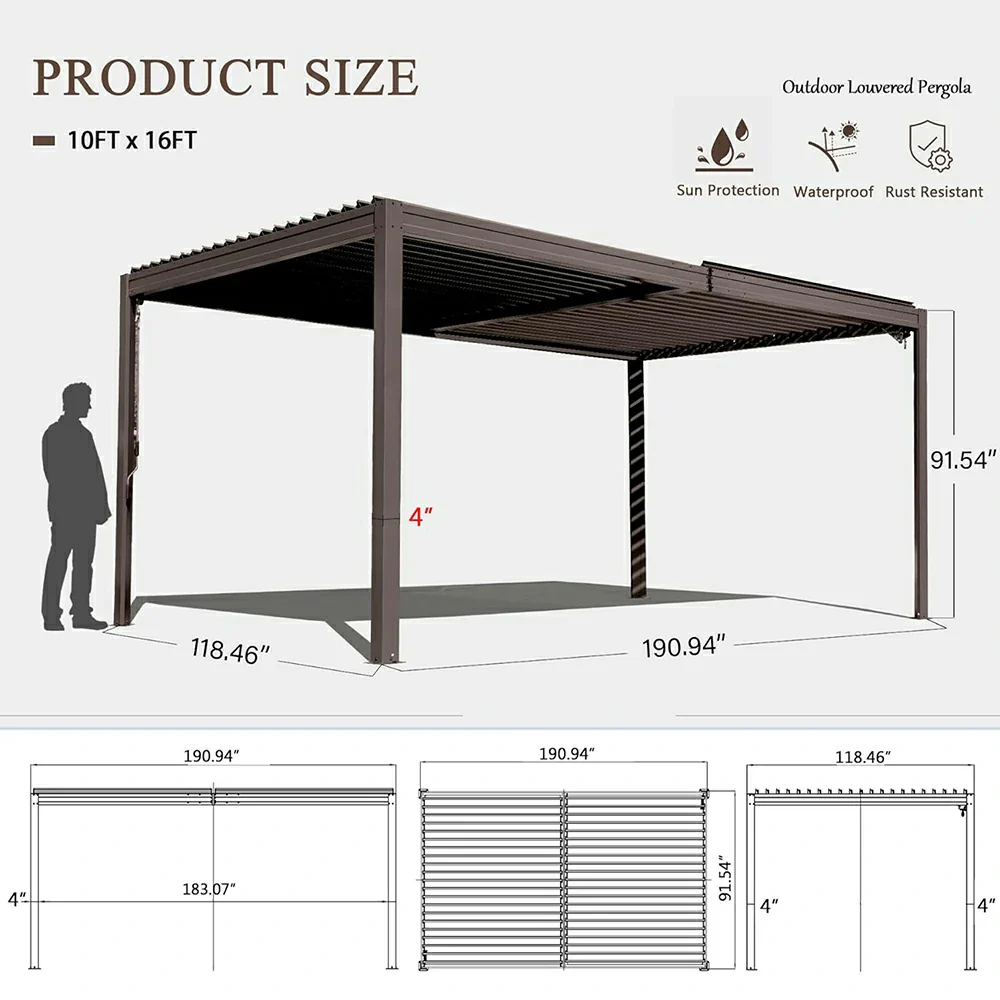 Metal Louvered Pergola - Image 102