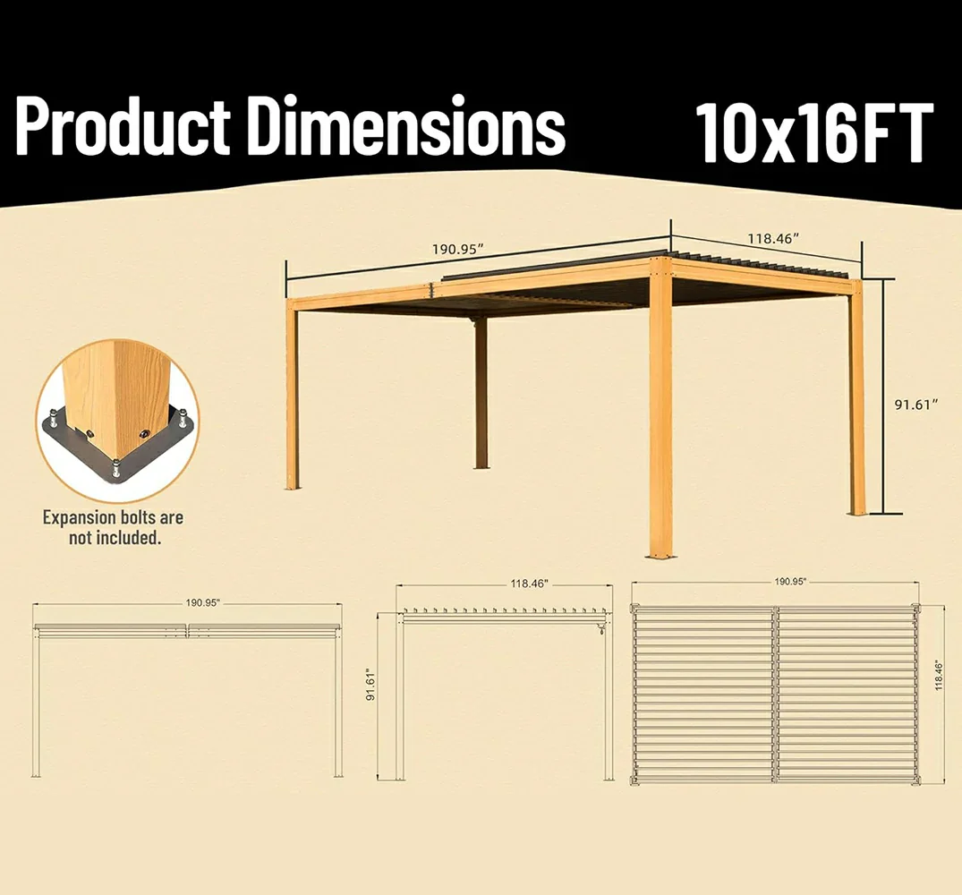 Metal Louvered Pergola - Image 109