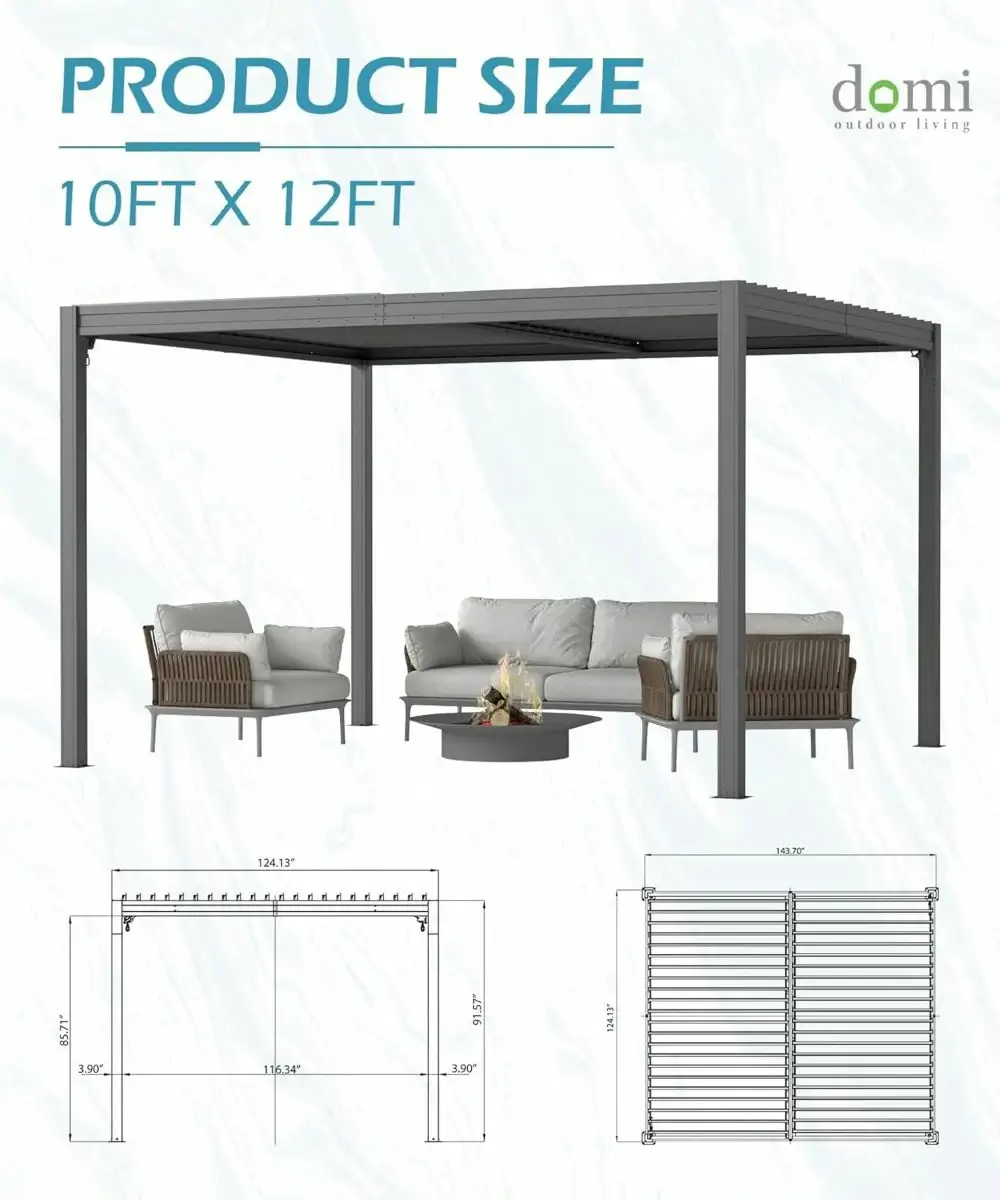 Metal Louvered Pergola - Image 114