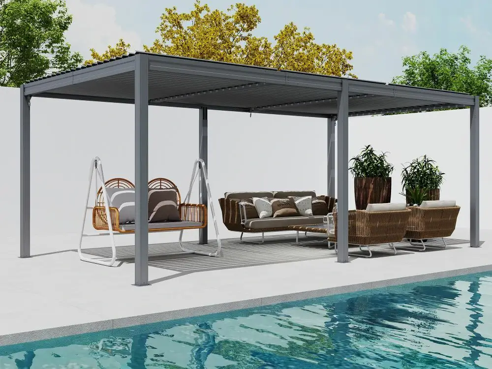 Metal Louvered Pergola - Image 120