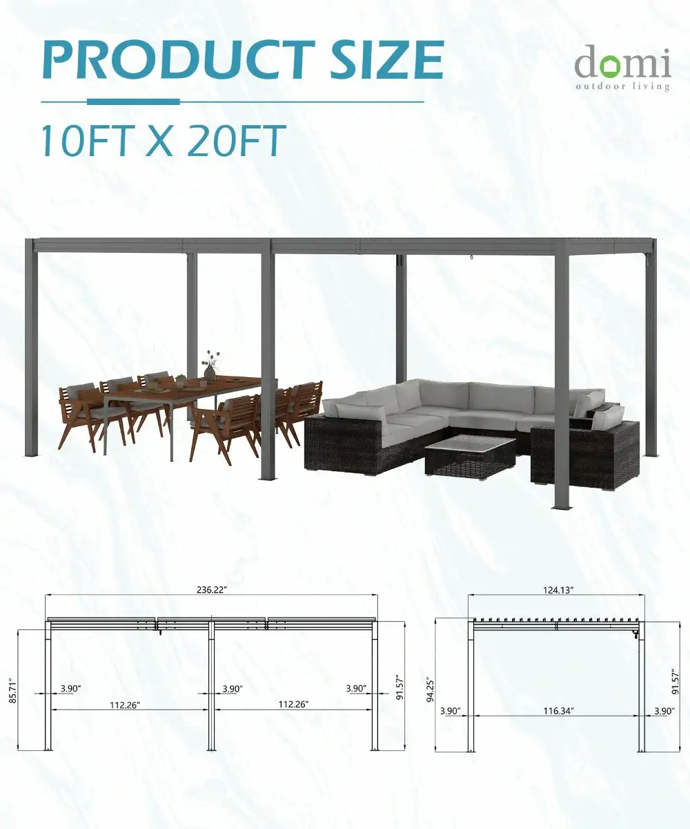 Metal Louvered Pergola - Image 121