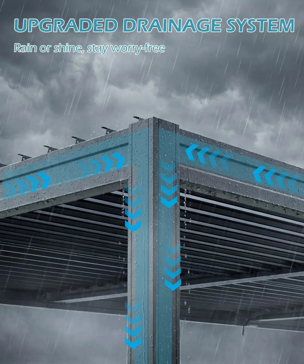 Metal Louvered Pergola - Image 122