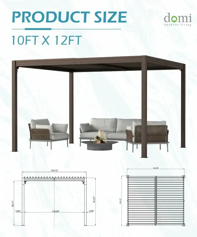Metal Louvered Pergola - Image 128