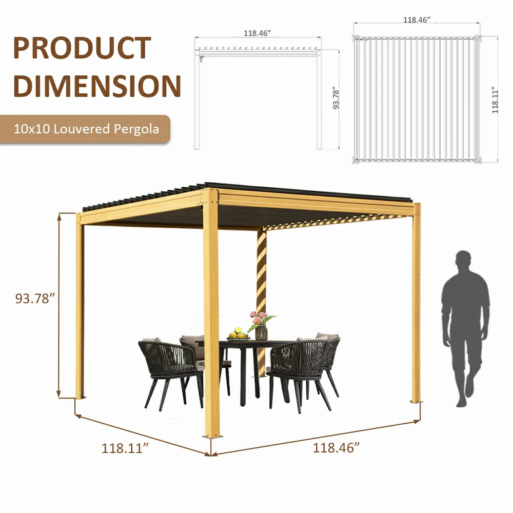 Metal Louvered Pergola - Image 17