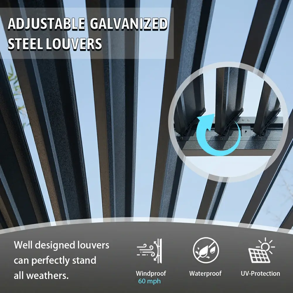 Metal Louvered Pergola - Image 28
