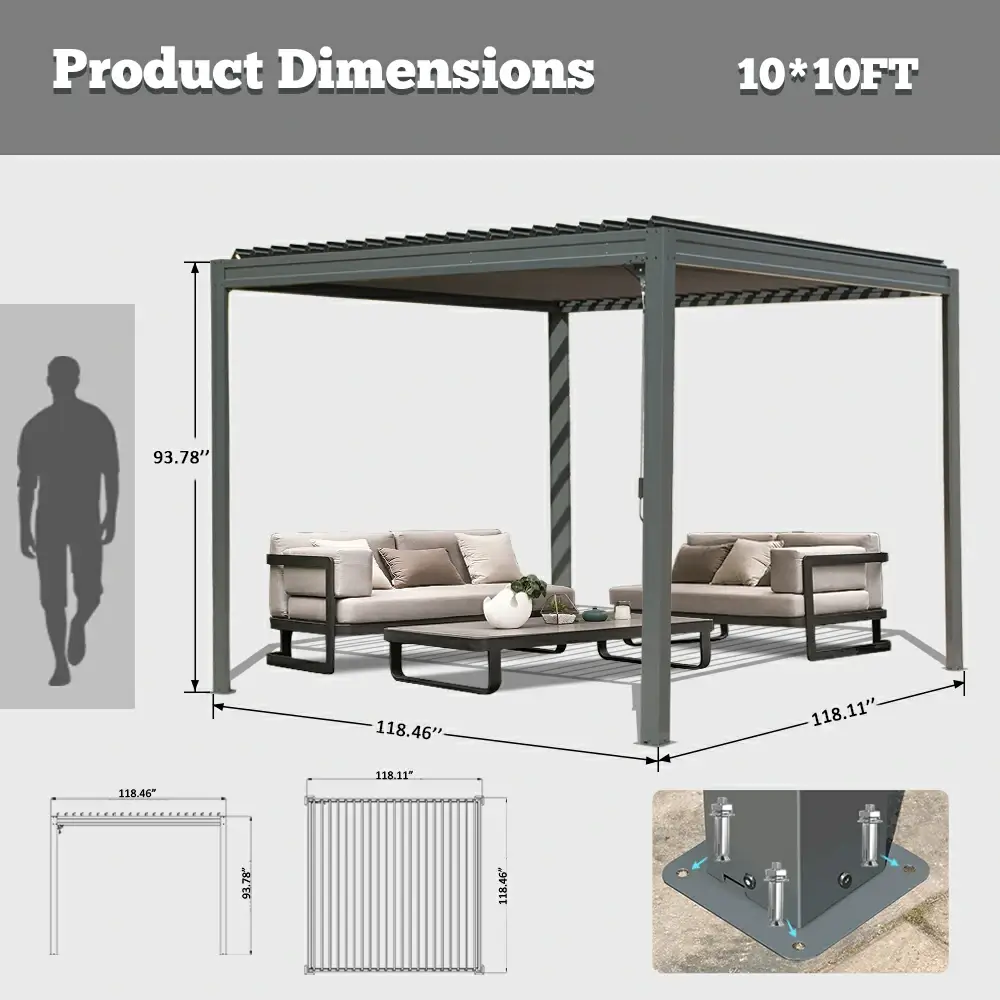 Metal Louvered Pergola - Image 3