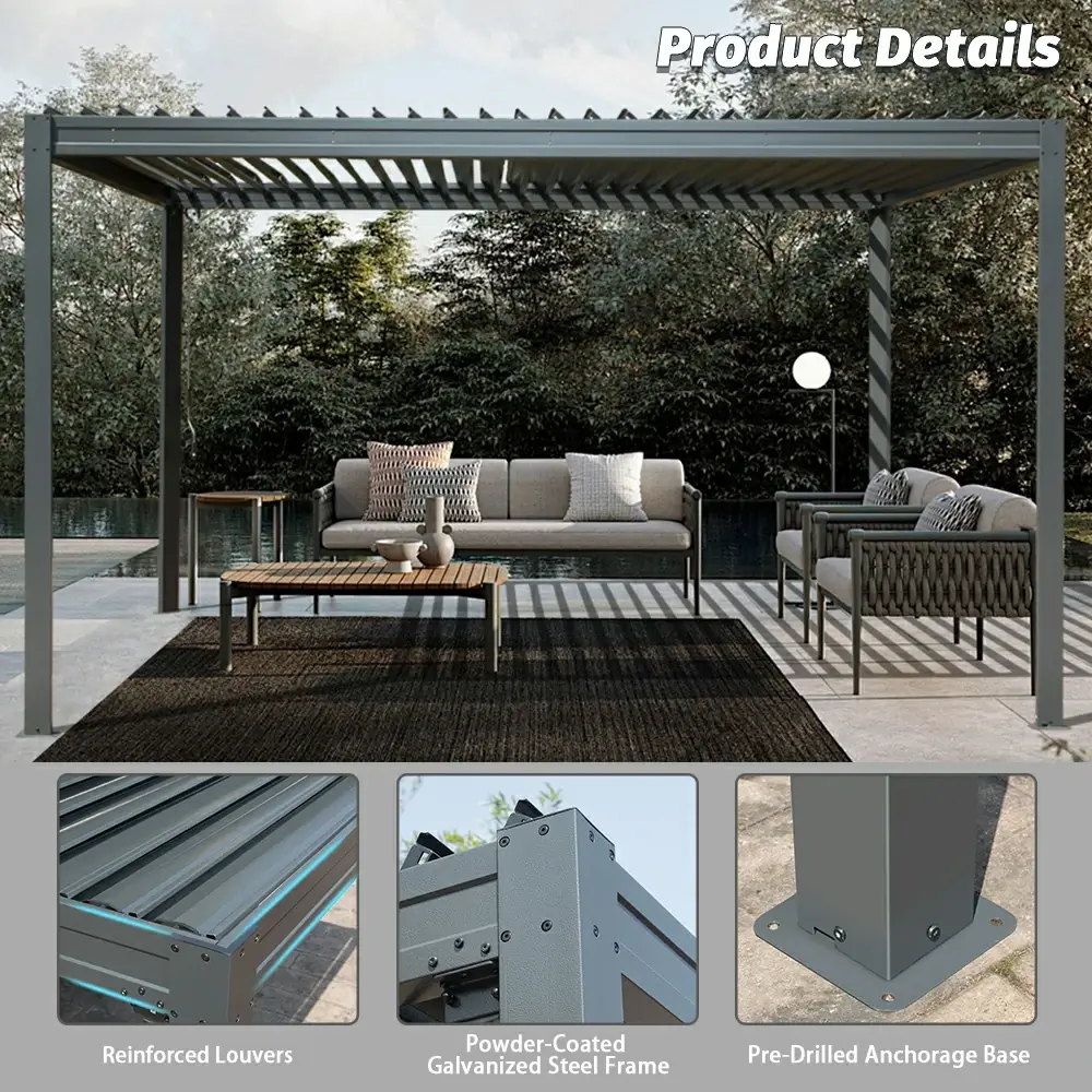 Metal Louvered Pergola - Image 30