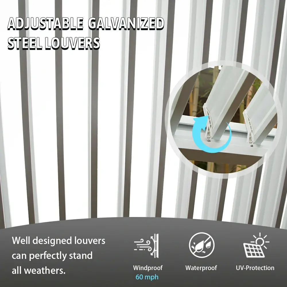 Metal Louvered Pergola - Image 36