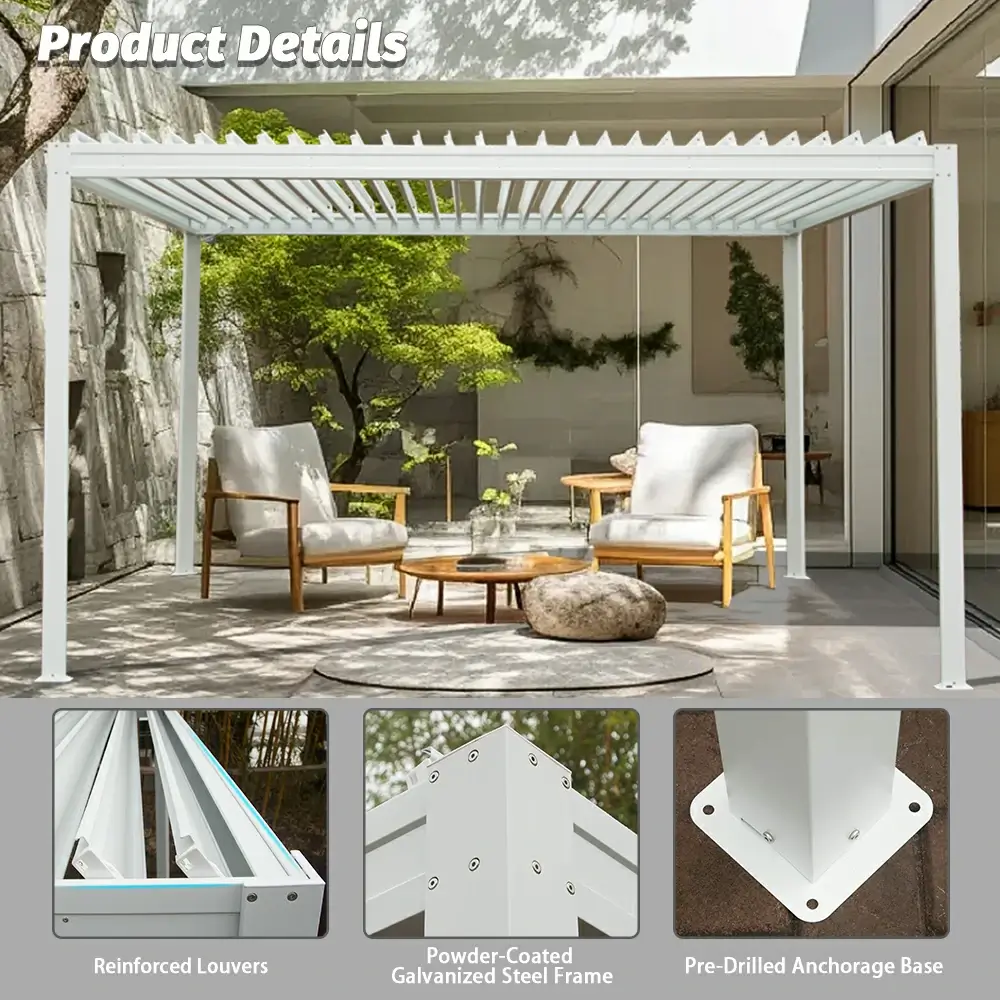 Metal Louvered Pergola - Image 38