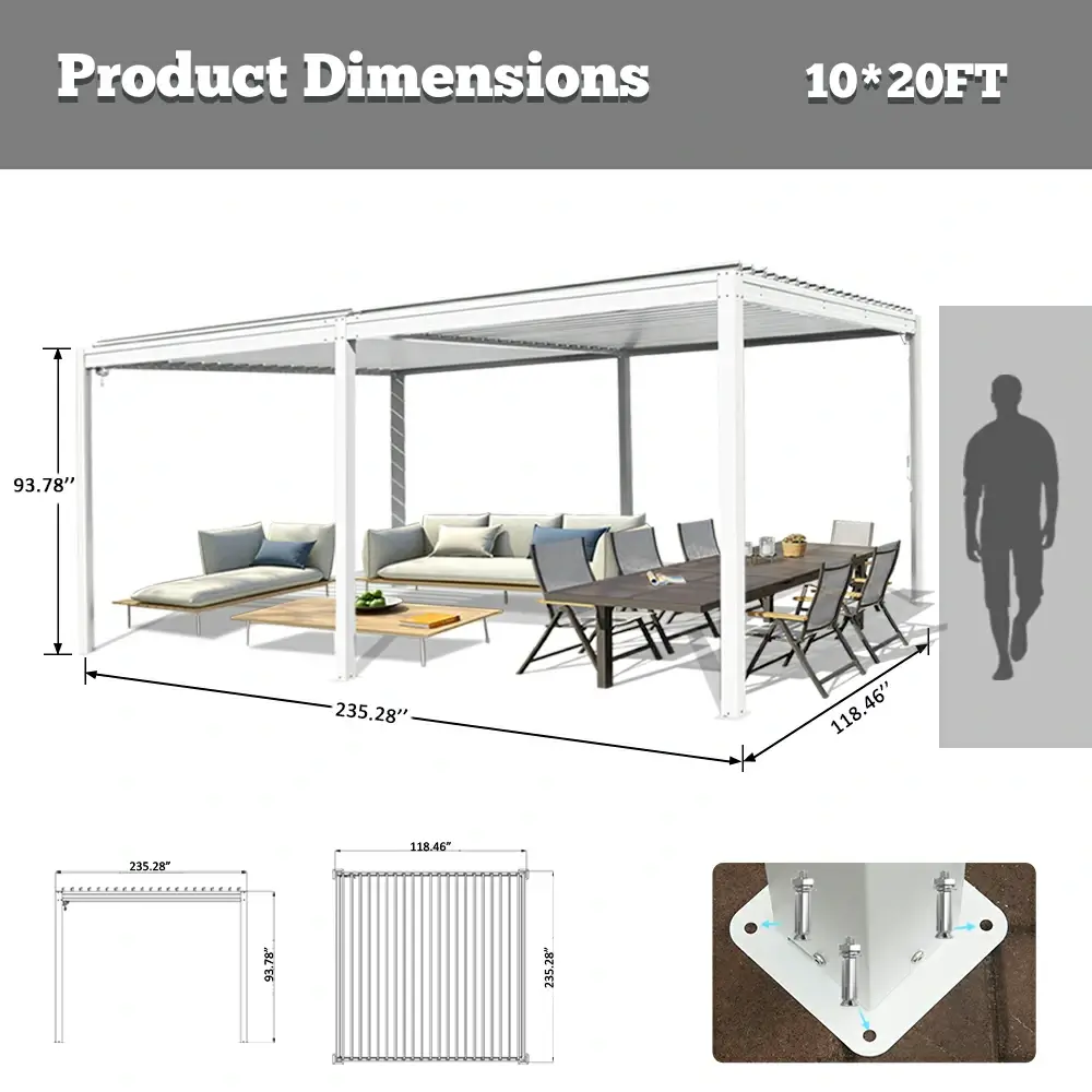 Metal Louvered Pergola - Image 49