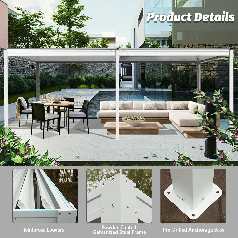 Metal Louvered Pergola - Image 54