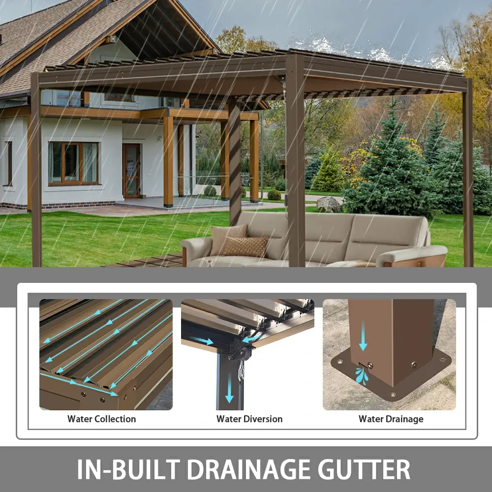 Metal Louvered Pergola - Image 67