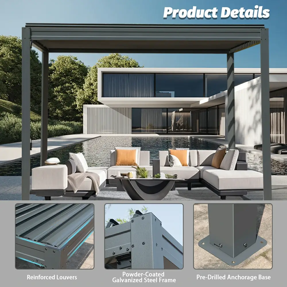 Metal Louvered Pergola - Image 7