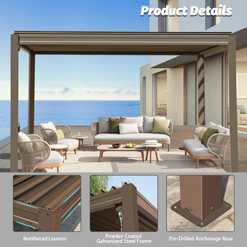 Metal Louvered Pergola - Image 70
