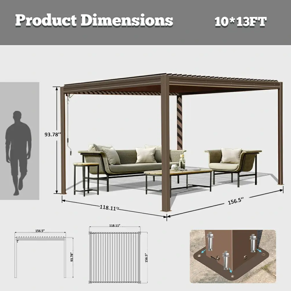 Metal Louvered Pergola - Image 75