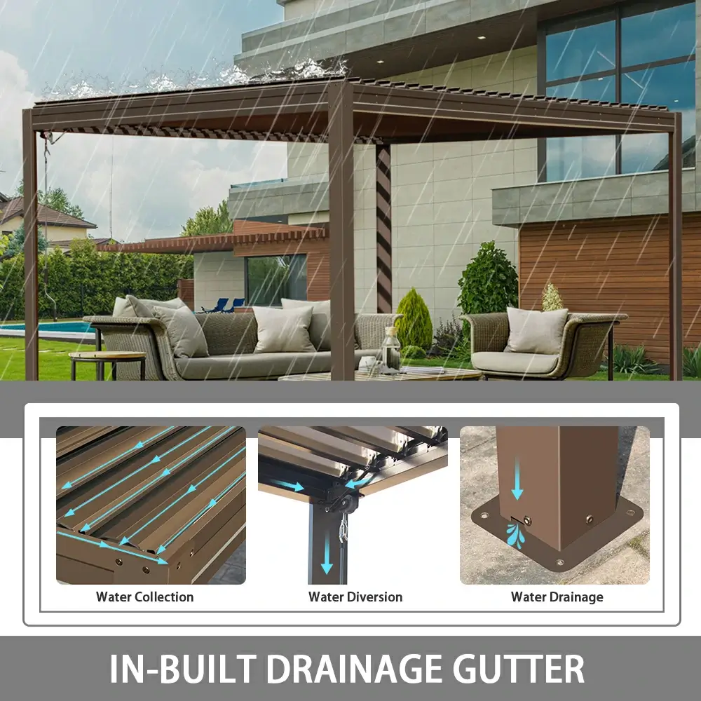 Metal Louvered Pergola - Image 76