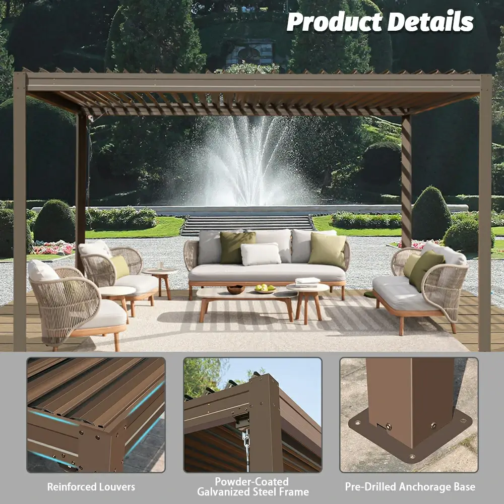 Metal Louvered Pergola - Image 79