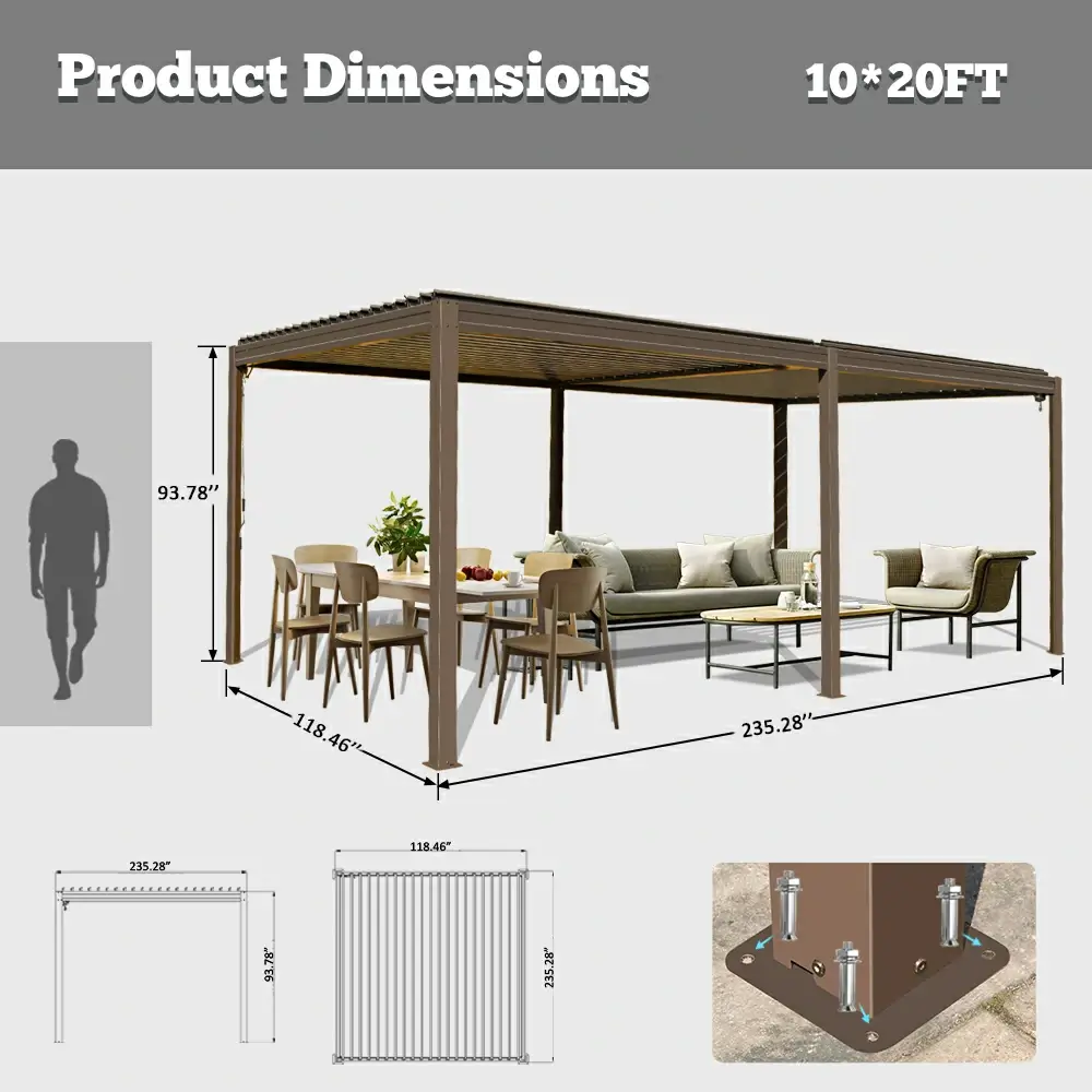Metal Louvered Pergola - Image 82