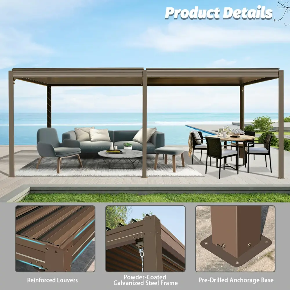 Metal Louvered Pergola - Image 86