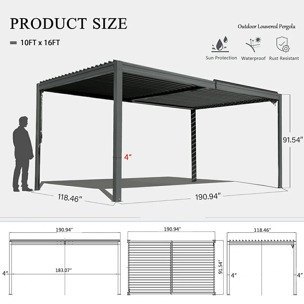 Metal Louvered Pergola - Image 89