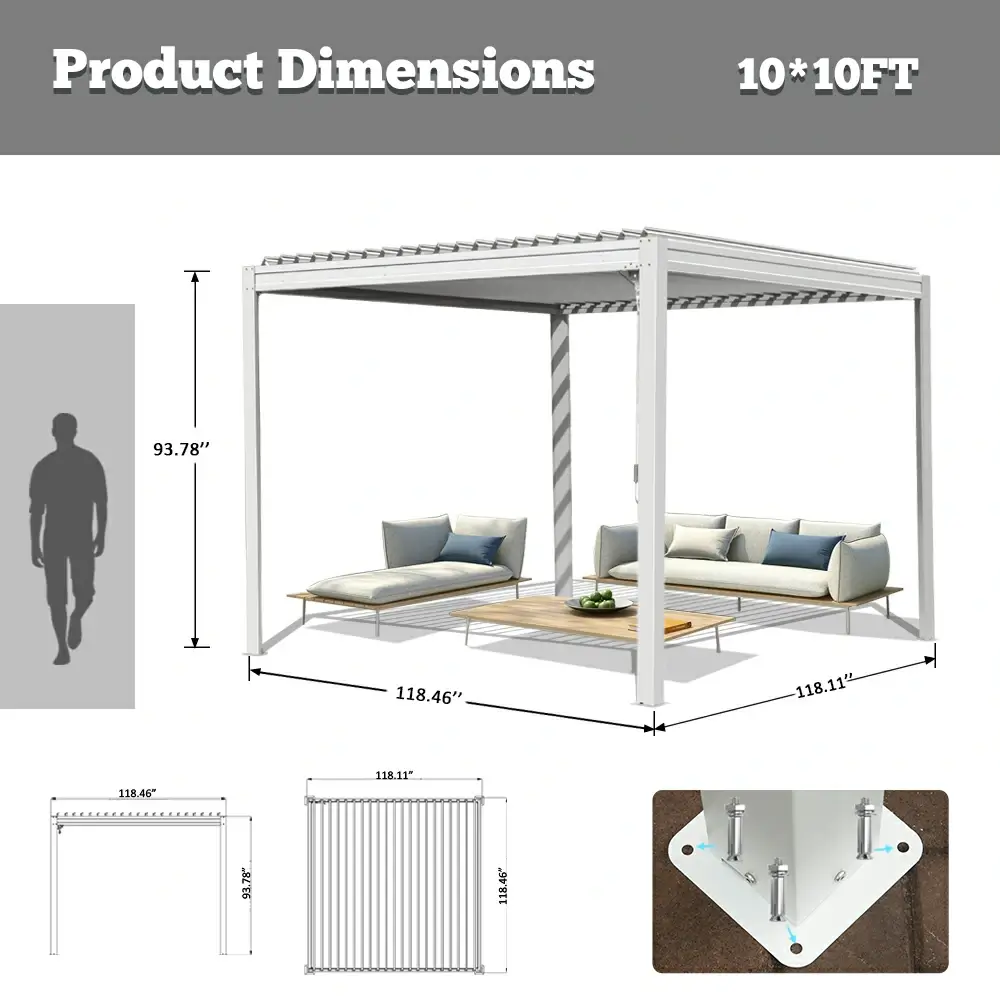 Metal Louvered Pergola - Image 9