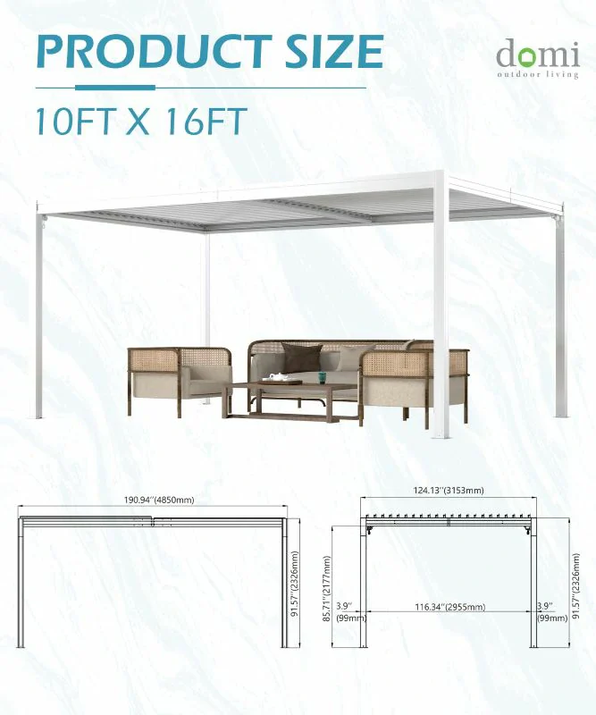 Metal Louvered Pergola - Image 95