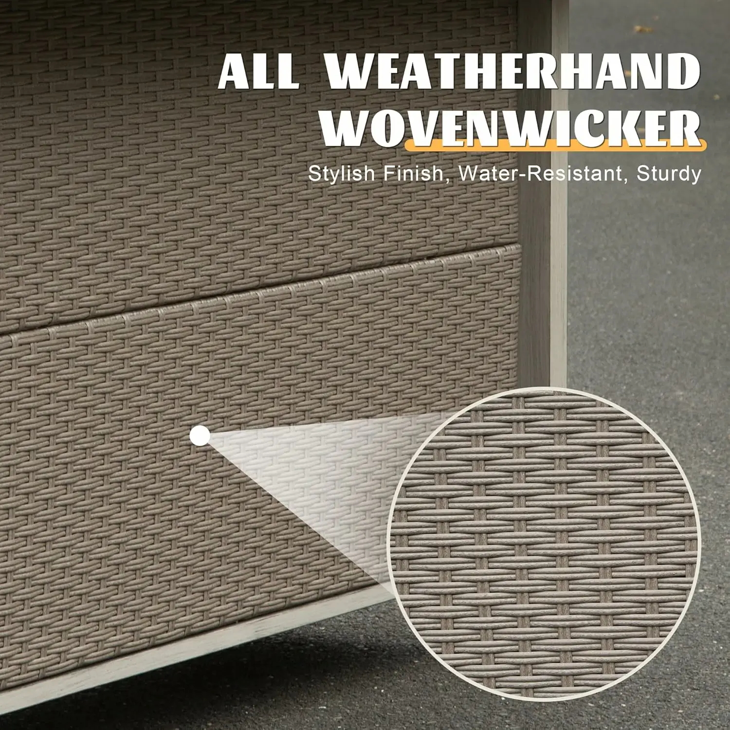 Modern Aluminum & Wicker Outdoor Bar Table - Gray - Image 4