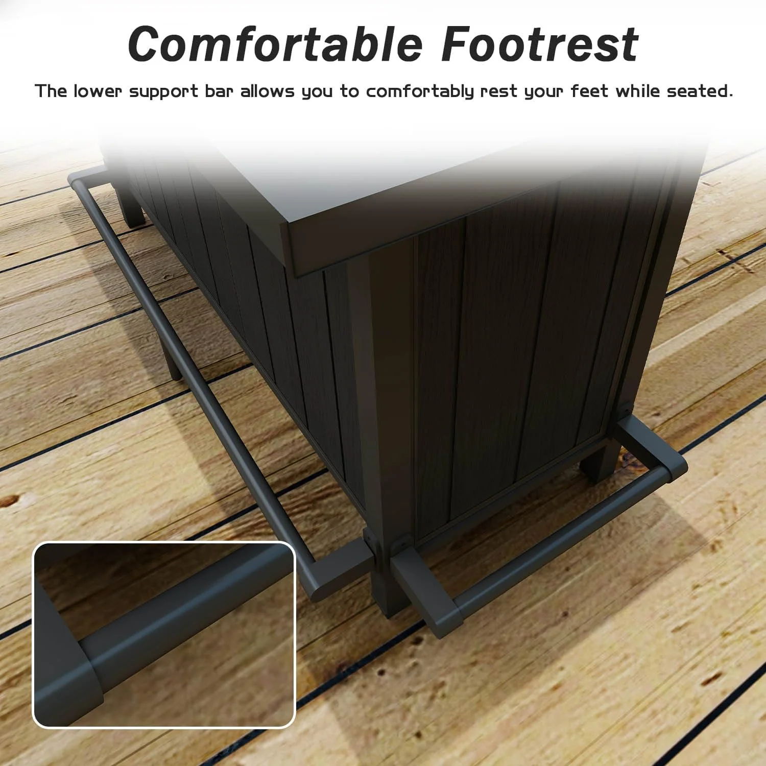 Outdoor Aluminum Bar Table - Gray - Image 3