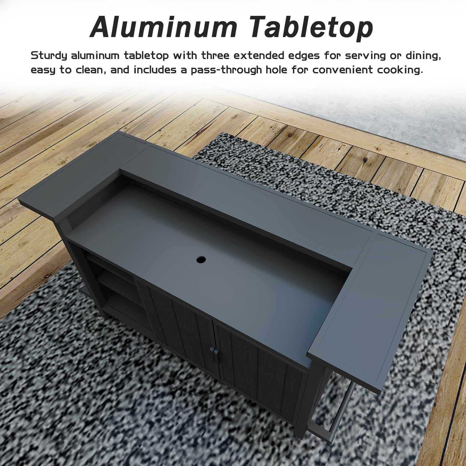 Outdoor Aluminum Bar Table - Gray - Image 4