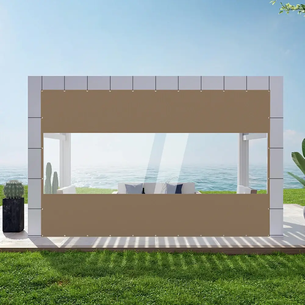 Outdoor Curtains with Clear PVC Panels - Image 105