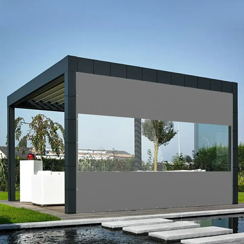 Outdoor Curtains with Clear PVC Panels - Image 113